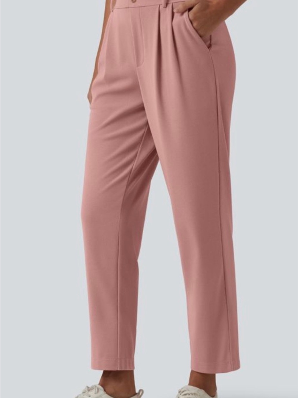 HALARA Flex High Waisted wide leg waffle work pants Rose NWT Size XS